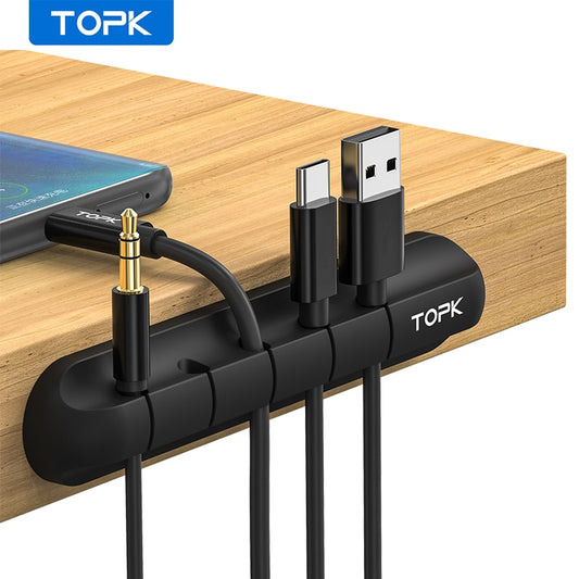 TOPK L16 Cable Organizer Silicone USB Cable Winder.