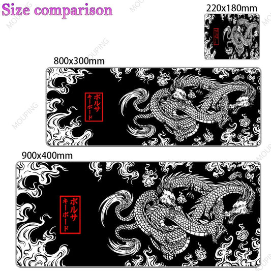 Dragon Mouse Pad Black and White XXL.