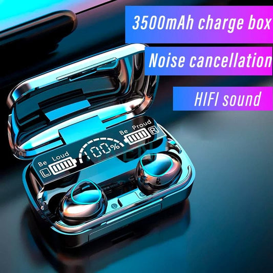 3500mAh Wireless Bluetooth Earphones LED Display With Power Bank.